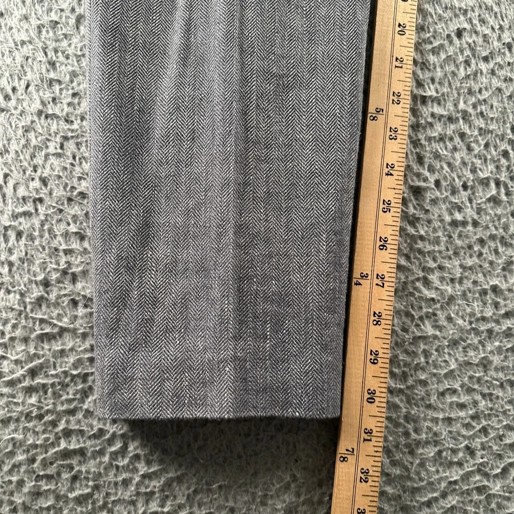 J.Crew Ludlow Slim Pants Mens 33x32 Gray Herringbone Italian Cloth Dress Trouser